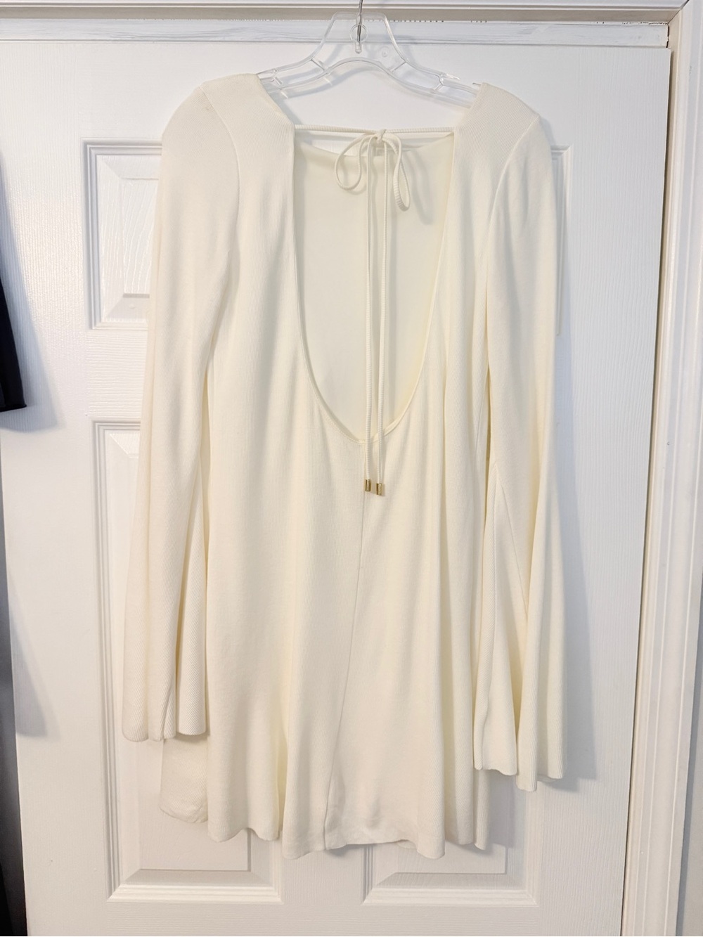 Zara Cream/White Open Back Dress